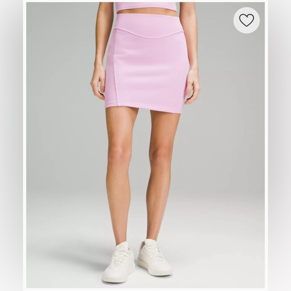 lululemon athletica Dresses & Skirts - Lululemon Scuba HR Mini Skirt Bubble Gum Pink NWT Women’s Size Large Stretch
